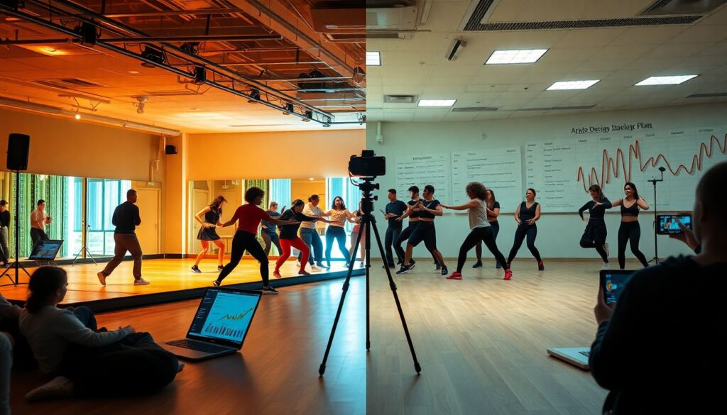 Командная хореография и дисциплина на тренировках - иллюстрация